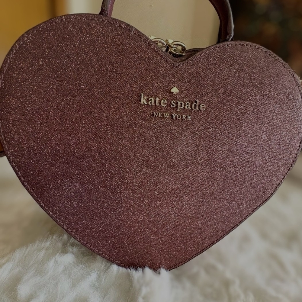 Kate Spade Heart-Shaped Glitter Bag - Purple
